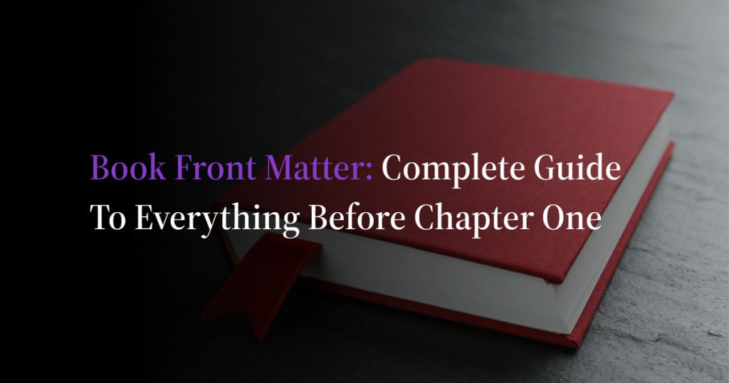 Journal · Book Front Matter: Complete Guide to Everything Before Chapter One